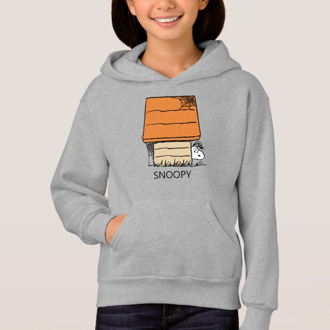 Snoopy Halloween-Spindelnätet Doghouse T Shirt (Framsida)
