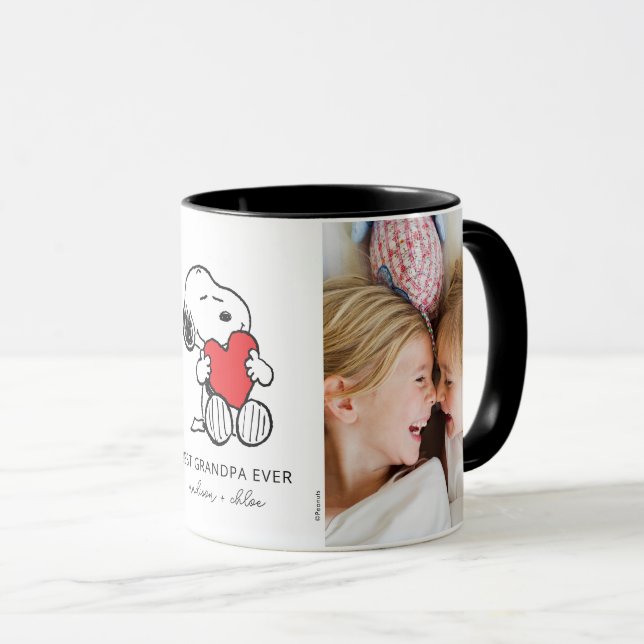 Snoopy Heart | Bästa farfar någonsin - Foto Mugg (Framsida höger)