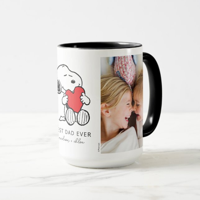 Snoopy Heart | Bästa Pappa någonsin - Foto Mugg (Framsida höger)