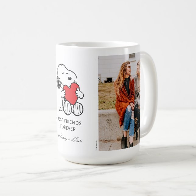 Snoopy Heart | Bästa vänner - Foto Kaffemugg (Framsida höger)