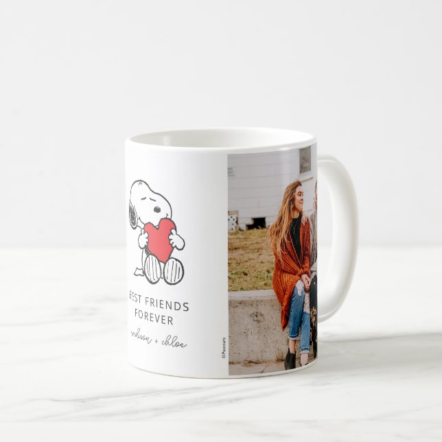 Snoopy Heart | Bästa vänner - Foto Kaffemugg (Framsida höger)