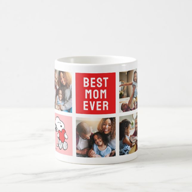 Snoopy Heart | Mamma Photo Collage Kaffemugg (Center)
