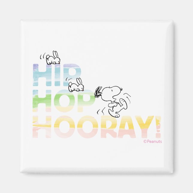 Snoopy Hip hop Hooray Påsk Magnet (Framsidan)