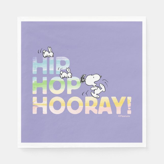 Snoopy Hip hop Hooray Påsk Pappersservett (Framsidan)