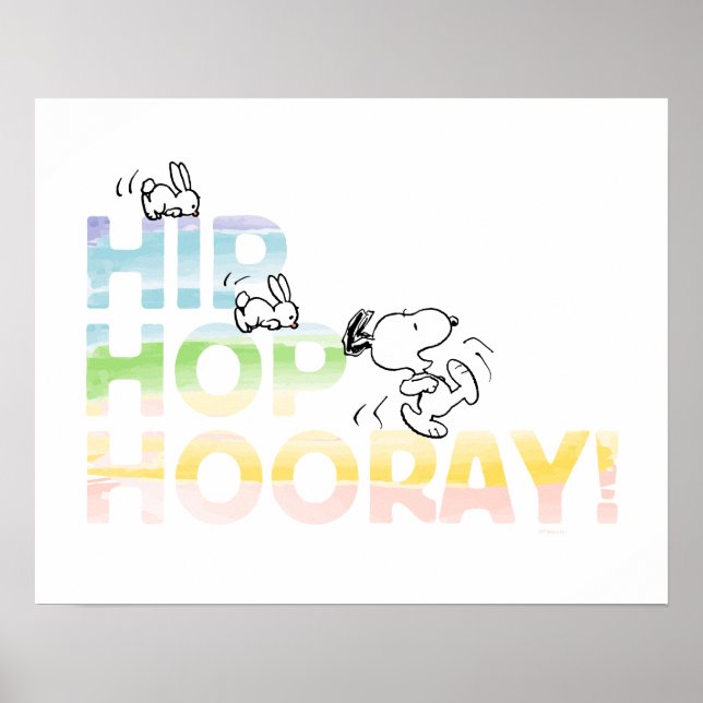 Snoopy Hip hop Hooray Påsk Poster (Framsidan)