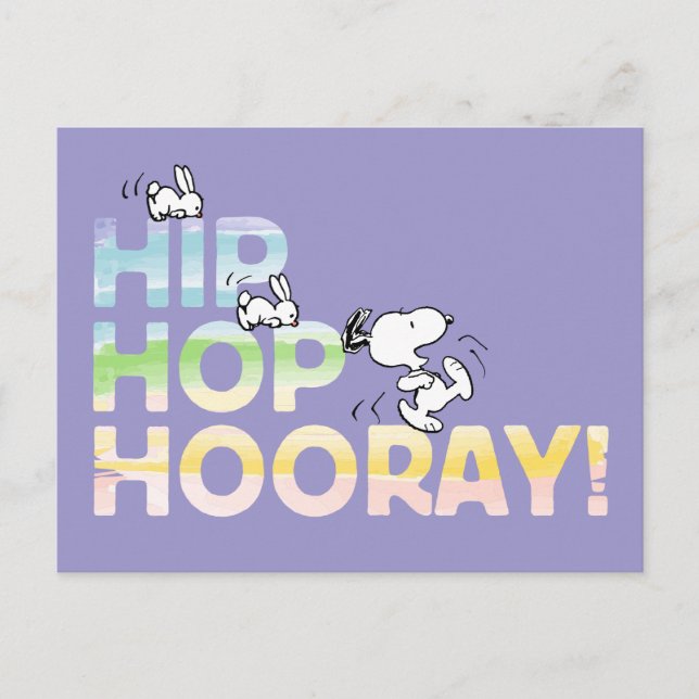Snoopy Hip hop Hooray Påsk Vykort (Framsida)