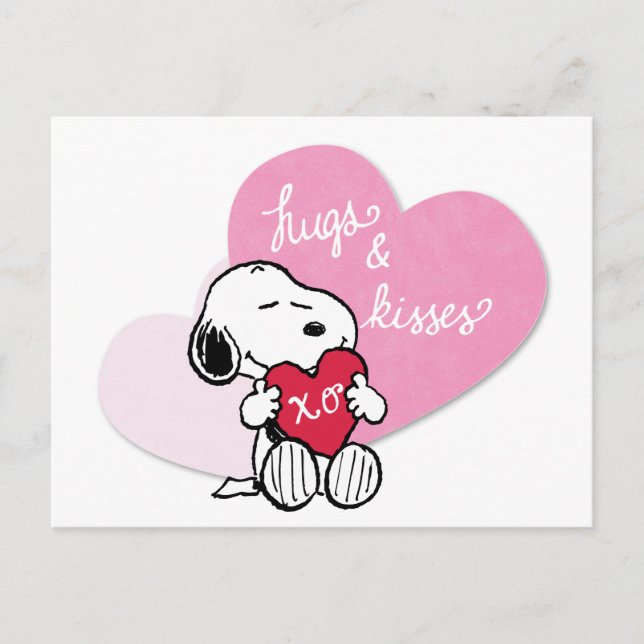 Snoopy Hugs & Kisses Vykort (Framsida)