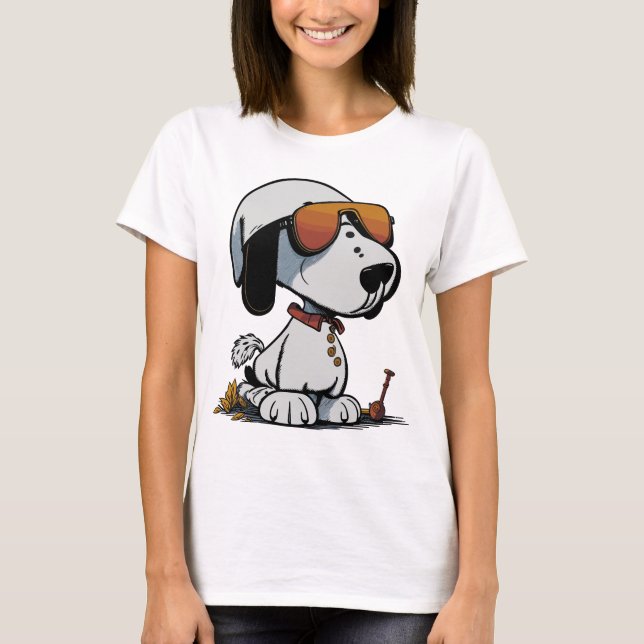 Snoopy Hund T Shirt (Framsida)
