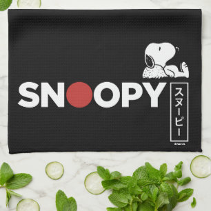 Snoopy Japansk typografi - grafik Kökshandduk
