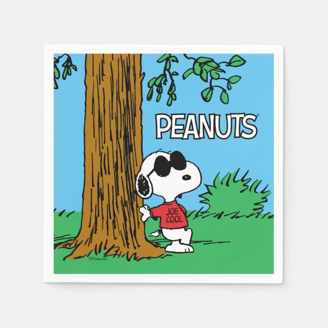 Snoopy "Joe Cool" stående Pappersservett (Framsidan)