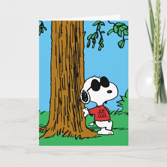 Snoopy "Joe Cool" Standing Anteckningskort (Framsida)