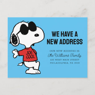 Snoopy "Joe Coola"   Vi har Nytt adress Vykort