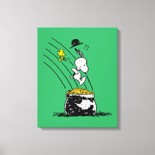 Snoopy Jumping in i Pot of Guld Canvastryck