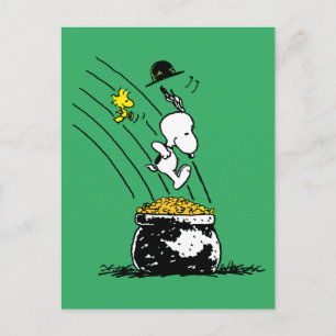 Snoopy Jumping in i Pot of Guld Vykort