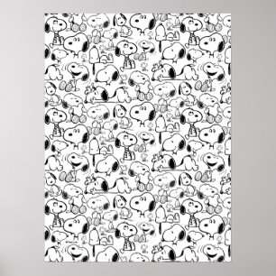 Snoopy Leende Gnat Skratt Mönster Poster
