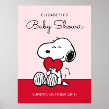 Snoopy | Little Sweetheart Baby Shower-affisch