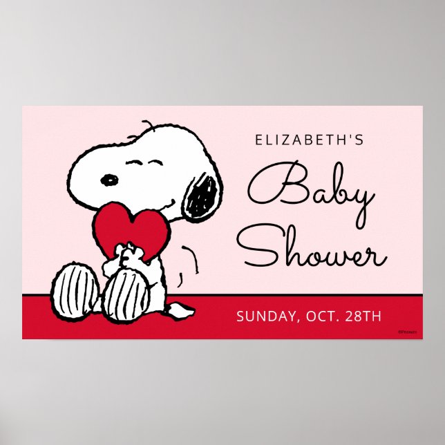 Snoopy | Little Sweetheart Baby Shower Poster (Framsidan)
