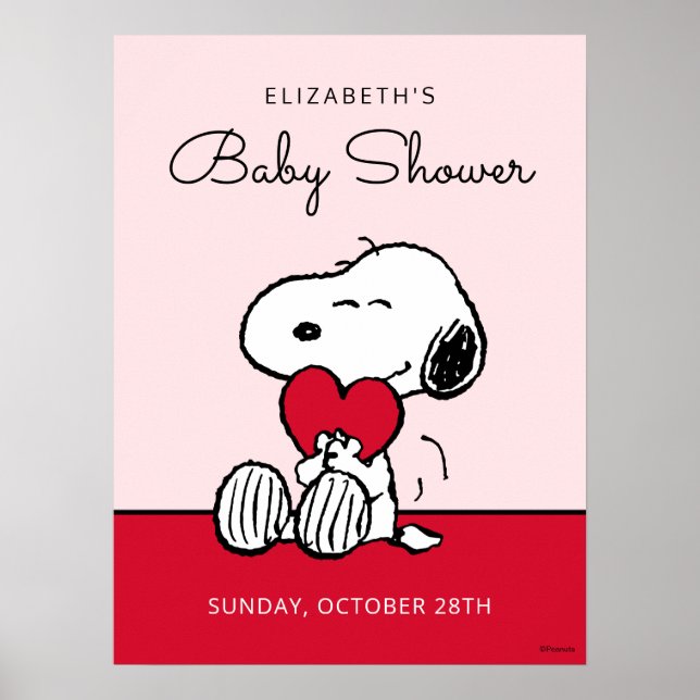 Snoopy | Little Sweetheart Baby Shower Poster (Framsidan)