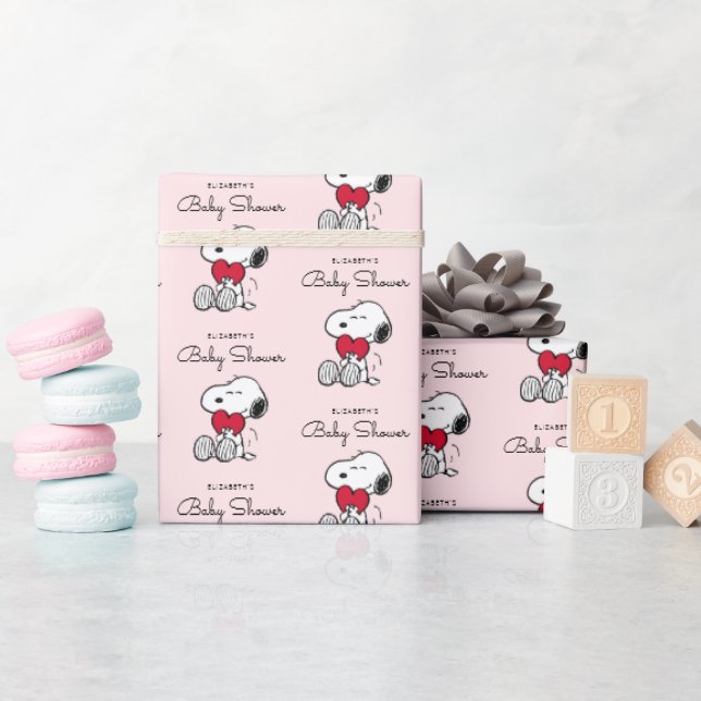 Snoopy | Little Sweetheart Baby Shower Wrapping Pa Presentpapper (Baby Shower)