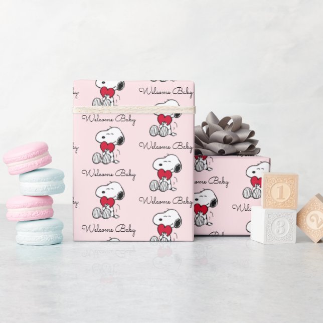 Snoopy | Little Sweetheart Baby Shower Wrapping Pa Presentpapper (Baby Shower)