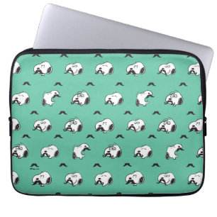 Snoopy Mustacher & Teal Mönster Laptop Fodral