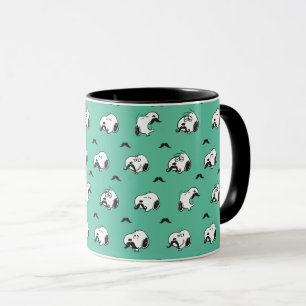 Snoopy Mustacher & Teal Mönster Mugg
