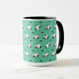 Snoopy Mustacher & Teal Mönster Mugg