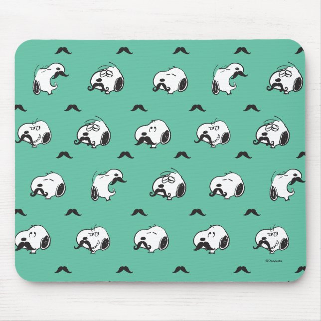 Snoopy Mustacher & Teal Mönster Musmatta (Framsidan)