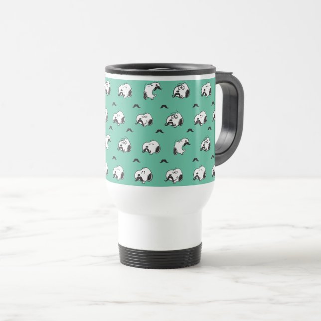 Snoopy Mustacher & Teal Mönster Resemugg (Framsida höger)