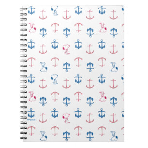 Snoopy Nautical Anchor Mönster Anteckningsbok