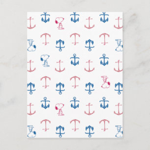 Snoopy Nautical Anchor Mönster Vykort
