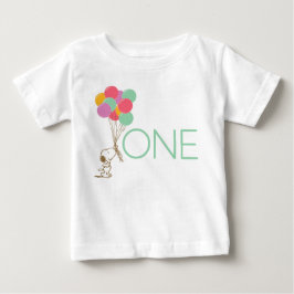 Snoopy och ballonger 1:a födelsedag Baby T-Shirt