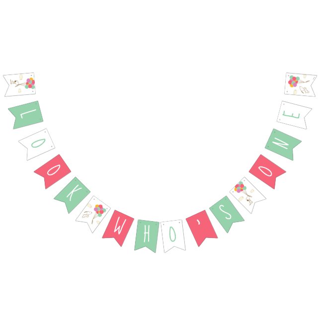 Snoopy och ballonger första födelsedag vimplar (Alla)