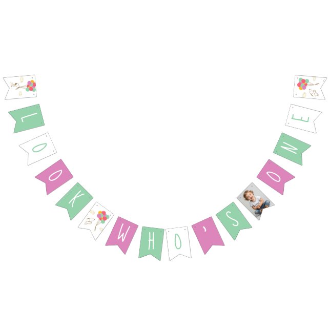 Snoopy och ballonger första födelsedag vimplar (Alla)