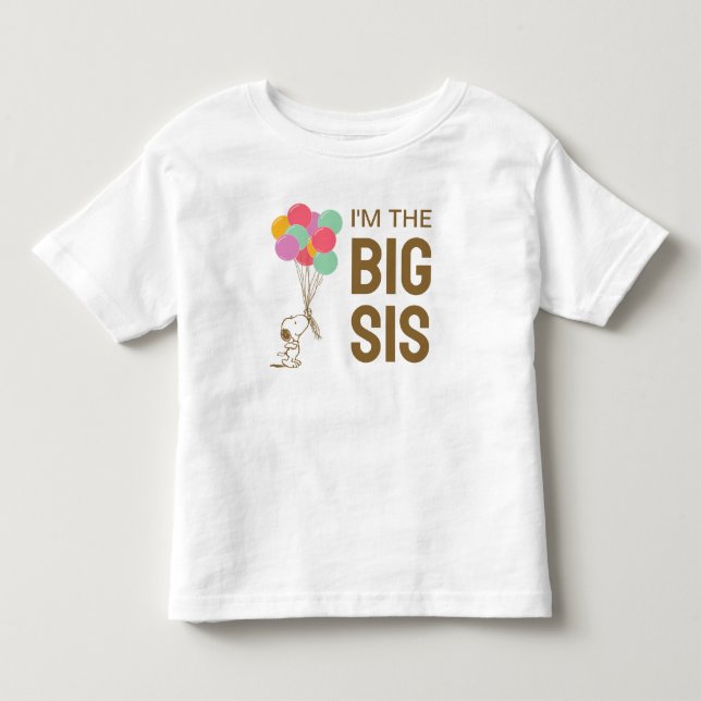 Snoopy och ballonger | Jag är den stora systern T Shirt (Framsida)
