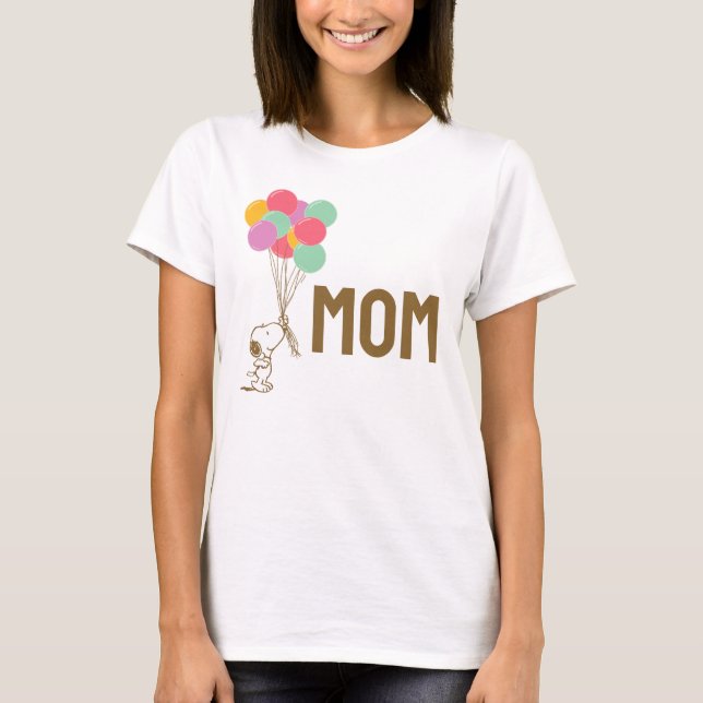 Snoopy och ballonger | Jag är Mamma T Shirt (Framsida)