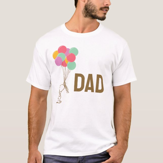 Snoopy och ballonger | Jag är Pappa T Shirt (Framsida)