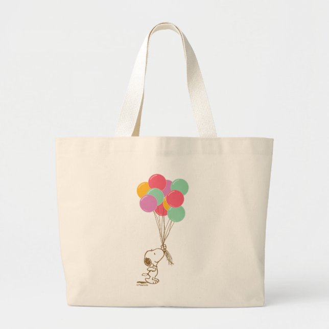 Snoopy och ballonger jumbo tygkasse (Framsidan)