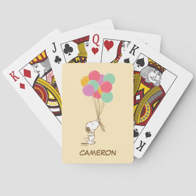 Snoopy och ballonger | Lägg till uppspelningskort  Casinokort (Baksidan)