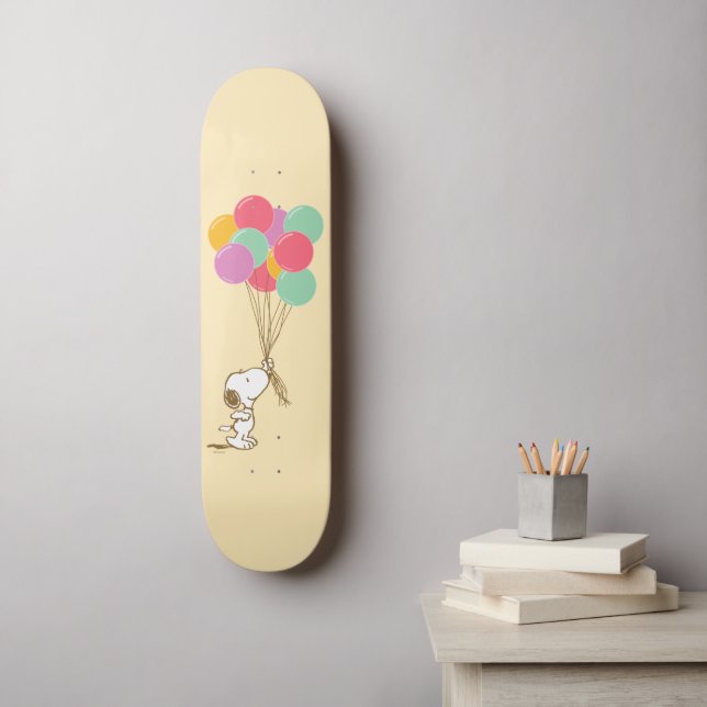 Snoopy och ballonger mini skateboard bräda 18,5 cm (Väggkonst)