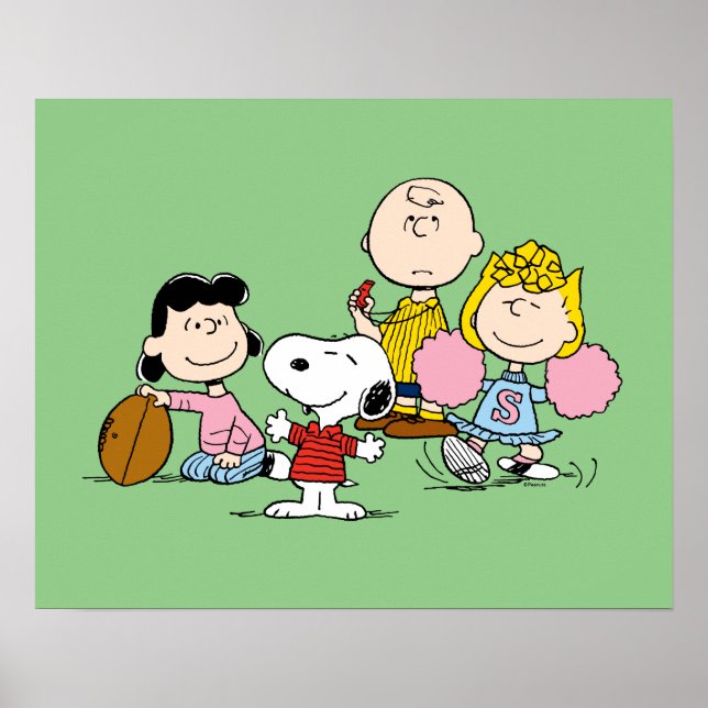 Snoopy och Gang Play Football Poster (Framsidan)