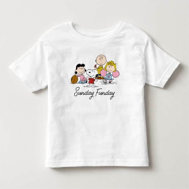 Snoopy och Gang Play Football T Shirt (Framsida)