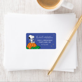 Snoopy och Pumpkin Baby Shower Adressetikett