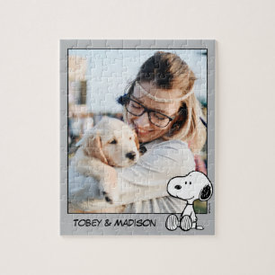Snoopy på svarta vita Tecknader   Lägg till foto Pussel