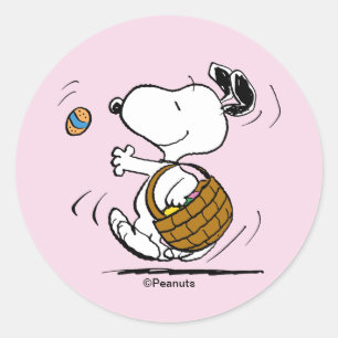 Snoopy Påsk-Beagle Runt Klistermärke
