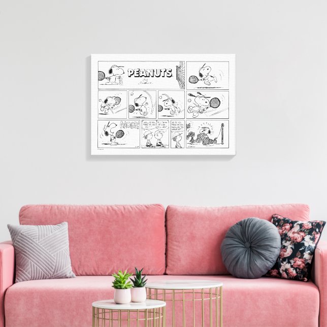 Snoopy Plays Tennis Canvastryck (Insitu (Vardagsrum))