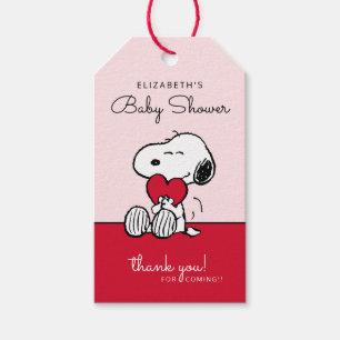 Snoopy   Presentkort till babyfest för lilla hjärt Presentetikett