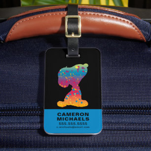 Snoopy Rainbow Graffiti Silhouette Bagagebricka
