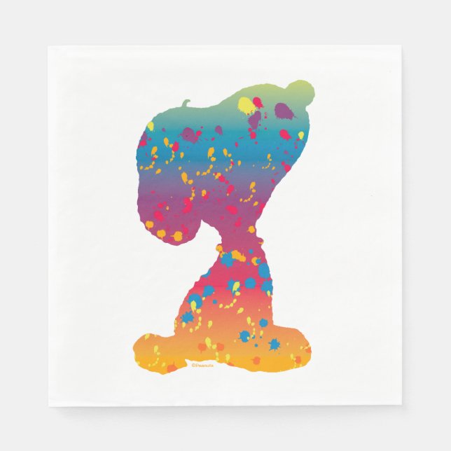Snoopy Rainbow Graffiti Silhouette Pappersservett (Framsidan)