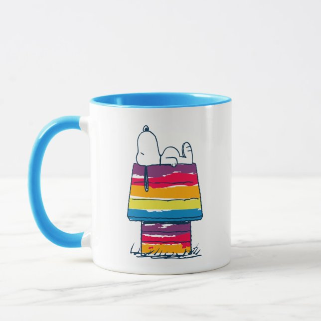 Snoopy | Rainbow Hund House Mugg (Vänster)